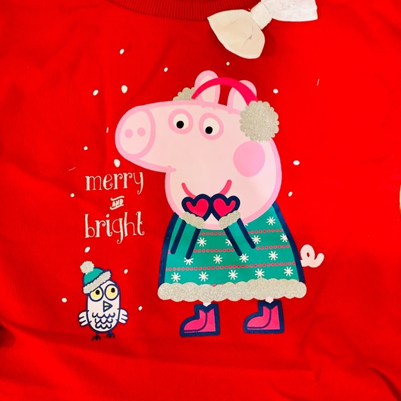 NWT-Peppa Pig Holiday Layered Dress - Picture 3 of 6